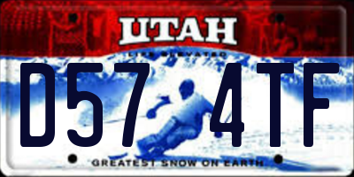 UT license plate D574TF