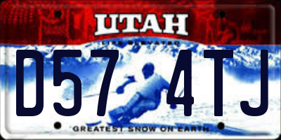 UT license plate D574TJ