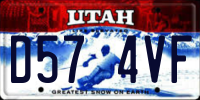 UT license plate D574VF