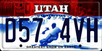 UT license plate D574VH