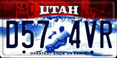 UT license plate D574VR