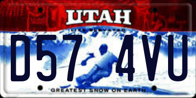 UT license plate D574VU
