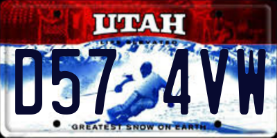 UT license plate D574VW