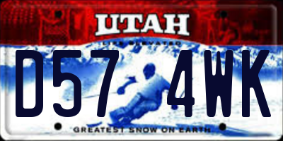 UT license plate D574WK