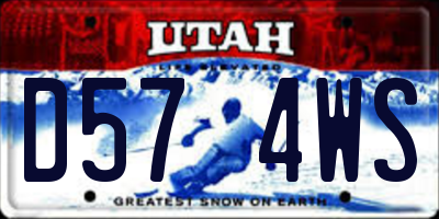 UT license plate D574WS