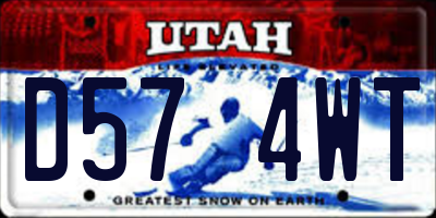 UT license plate D574WT