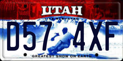 UT license plate D574XF