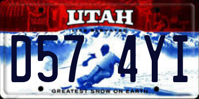 UT license plate D574YI