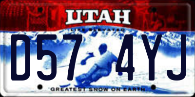 UT license plate D574YJ