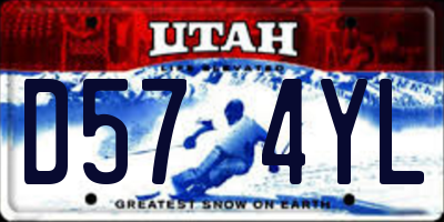 UT license plate D574YL