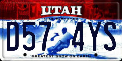 UT license plate D574YS