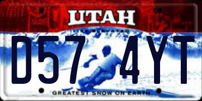UT license plate D574YT