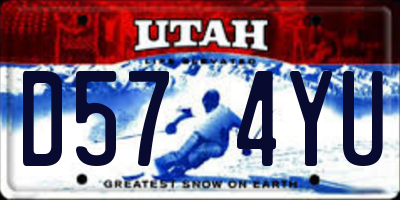 UT license plate D574YU