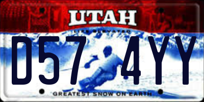 UT license plate D574YY
