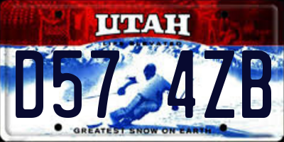 UT license plate D574ZB