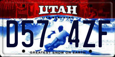 UT license plate D574ZF