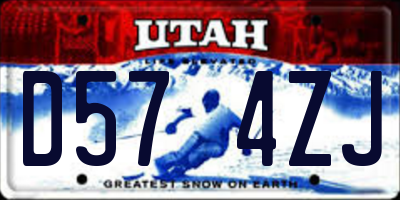 UT license plate D574ZJ