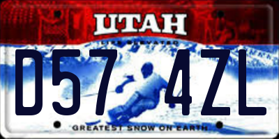 UT license plate D574ZL