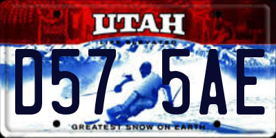 UT license plate D575AE