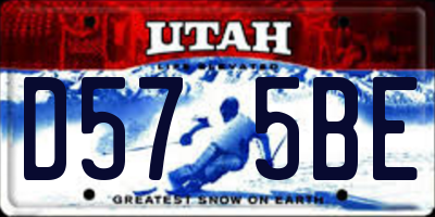 UT license plate D575BE