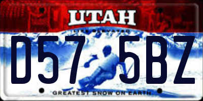 UT license plate D575BZ