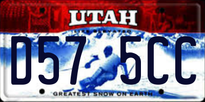 UT license plate D575CC