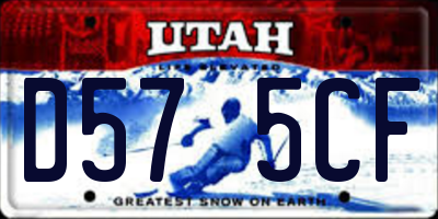 UT license plate D575CF