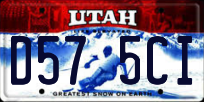 UT license plate D575CI