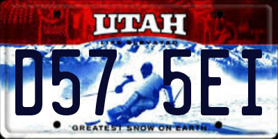 UT license plate D575EI