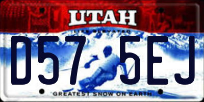 UT license plate D575EJ