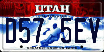 UT license plate D575EV