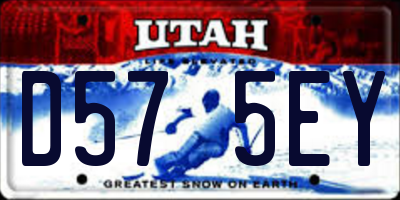 UT license plate D575EY