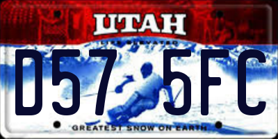 UT license plate D575FC