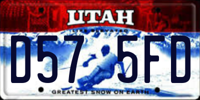 UT license plate D575FD