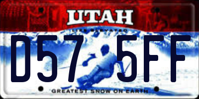 UT license plate D575FF