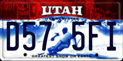 UT license plate D575FI