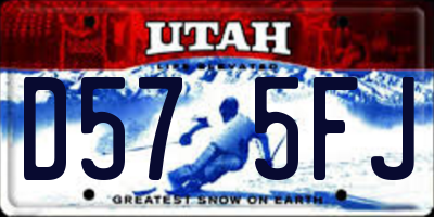 UT license plate D575FJ