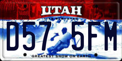 UT license plate D575FM