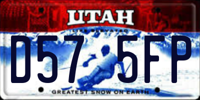 UT license plate D575FP