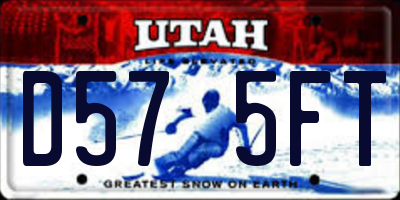 UT license plate D575FT