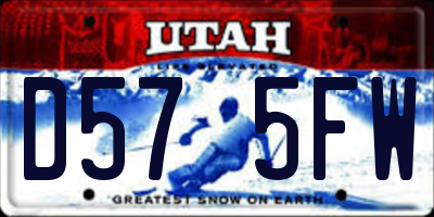 UT license plate D575FW
