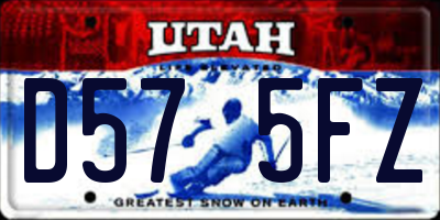 UT license plate D575FZ