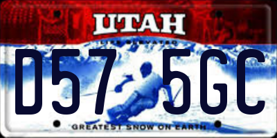UT license plate D575GC