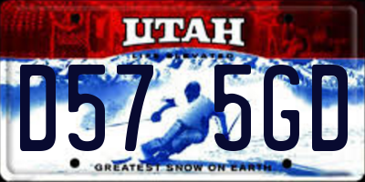 UT license plate D575GD