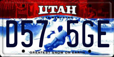 UT license plate D575GE