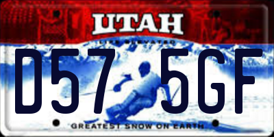 UT license plate D575GF