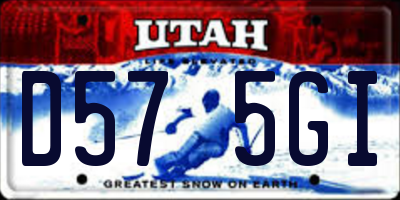 UT license plate D575GI