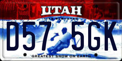 UT license plate D575GK