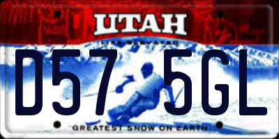 UT license plate D575GL