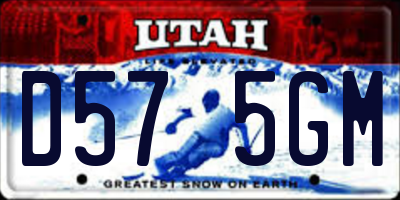 UT license plate D575GM